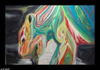 polar bear II oil on linen expressionist painting by champlin