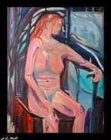 dreamer nude figurative portrait by d loren champlin