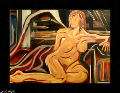 reclining nude by champlin abstract figurative portrait nude