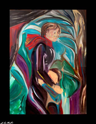 coming of winter by champlin portrait abstract figurative representational child woman
