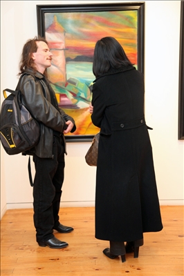 Agora gallery reception Feb 2009 for the artist D. Loren Champlin.